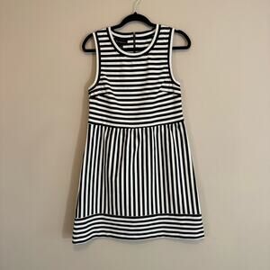 INC International Concepts Women's Black White Striped Mini Dress Size Large